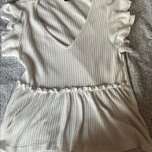 White Ruffled Women's Top